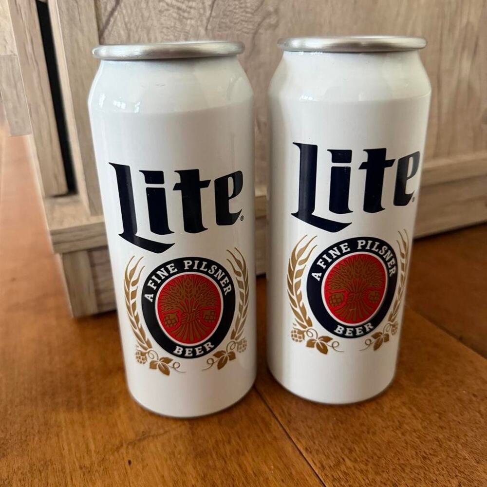 Metal beer glasses lite a